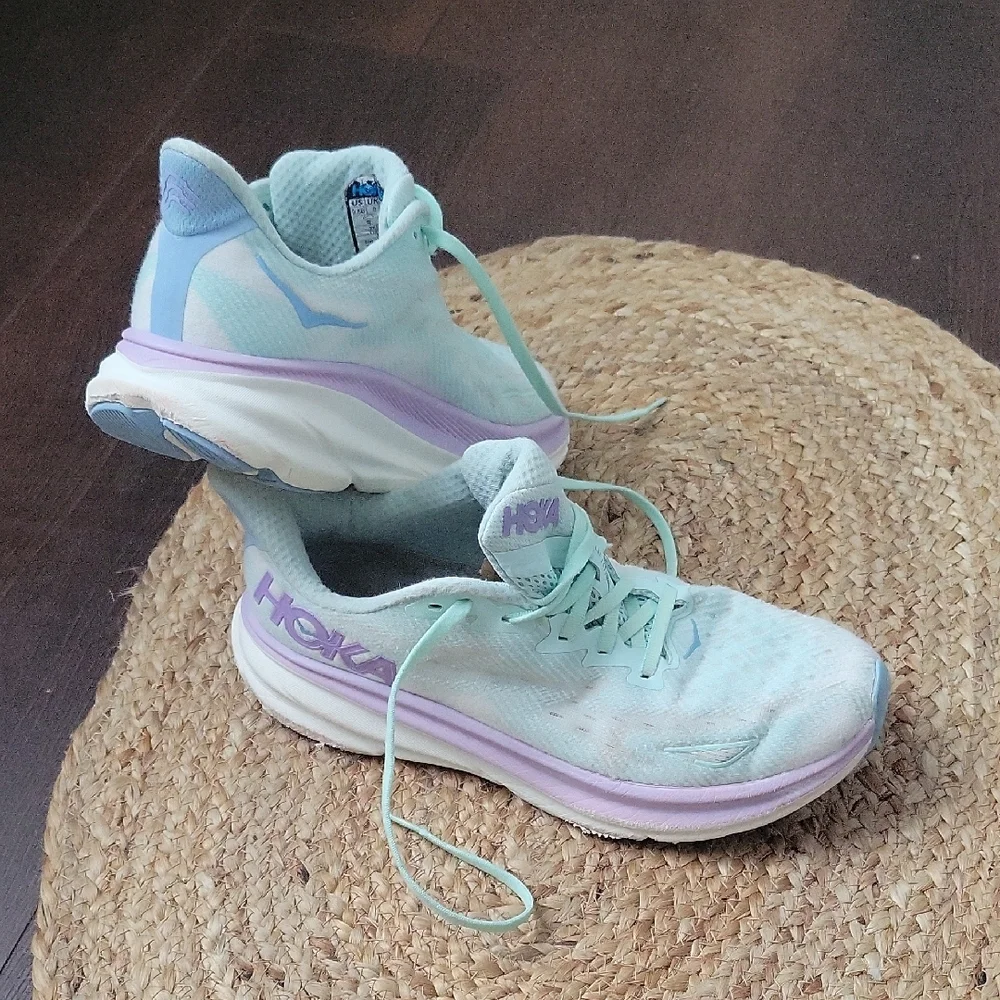 Hoka Women's Light Blue and Lavender Athletic Shoes - Picture 3 of 16